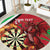 Personalised Wales Darts Round Carpet Welsh Dragon - Grunge Style