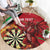 Personalised Wales Darts Round Carpet Welsh Dragon - Grunge Style