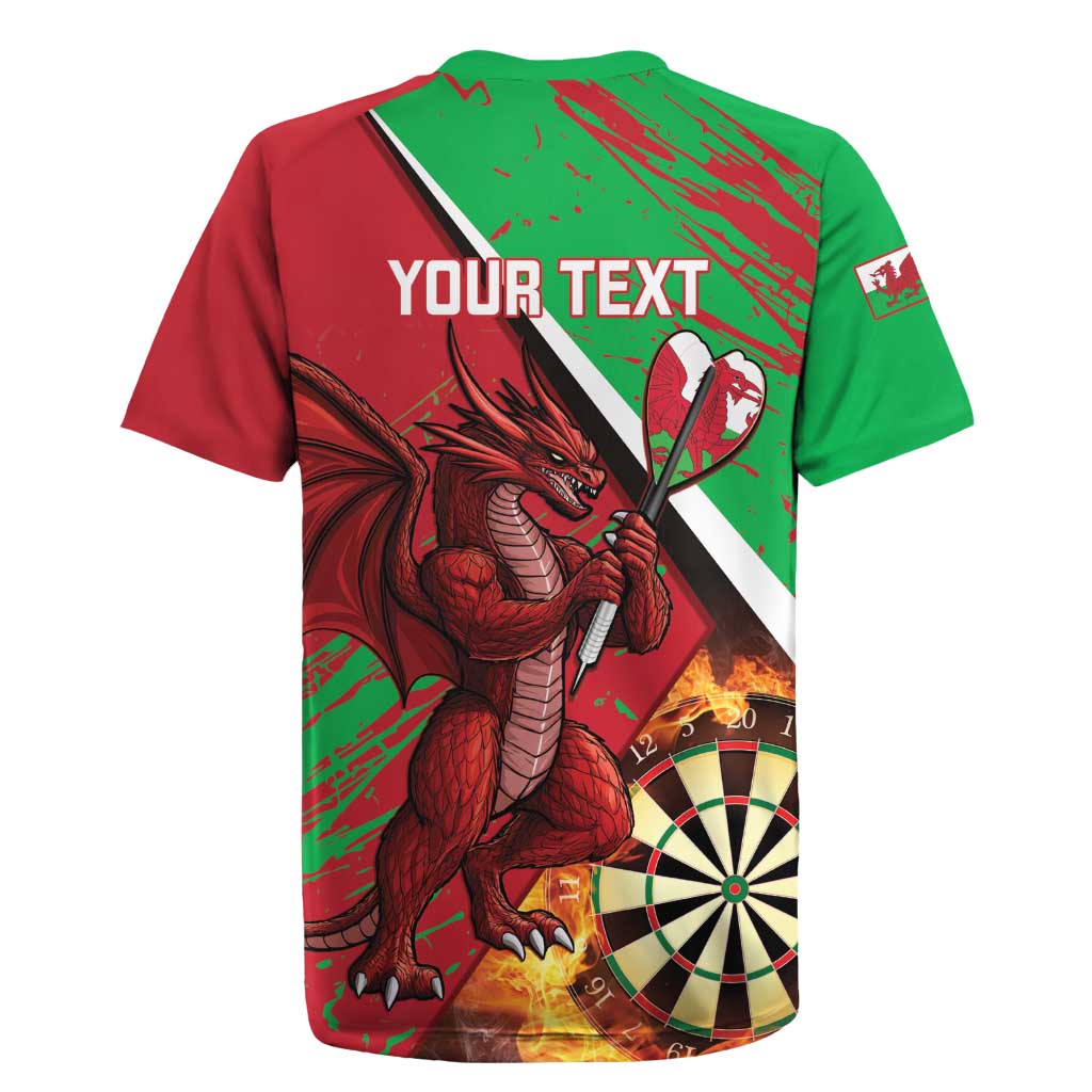 Personalised Wales Darts Rugby Jersey Welsh Dragon - Grunge Style - Wonder Print Shop