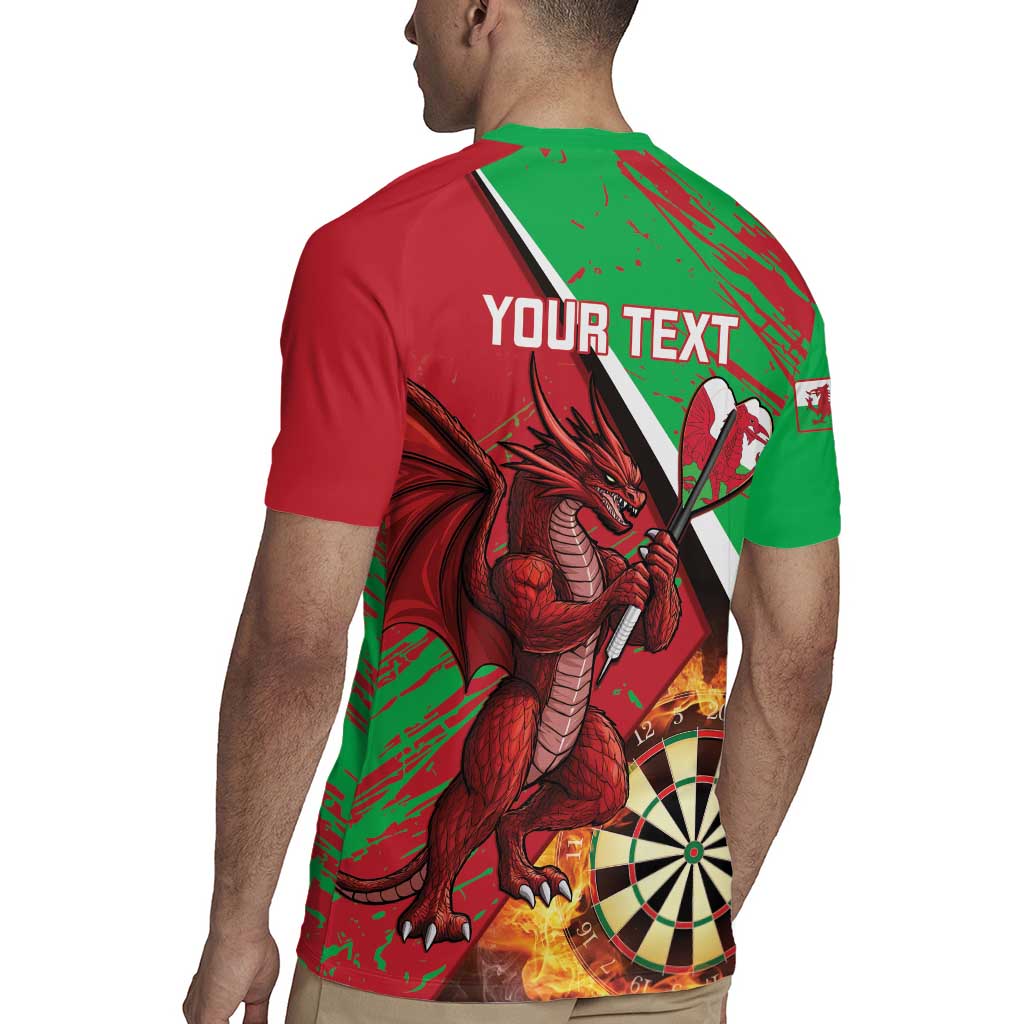 Personalised Wales Darts Rugby Jersey Welsh Dragon - Grunge Style - Wonder Print Shop