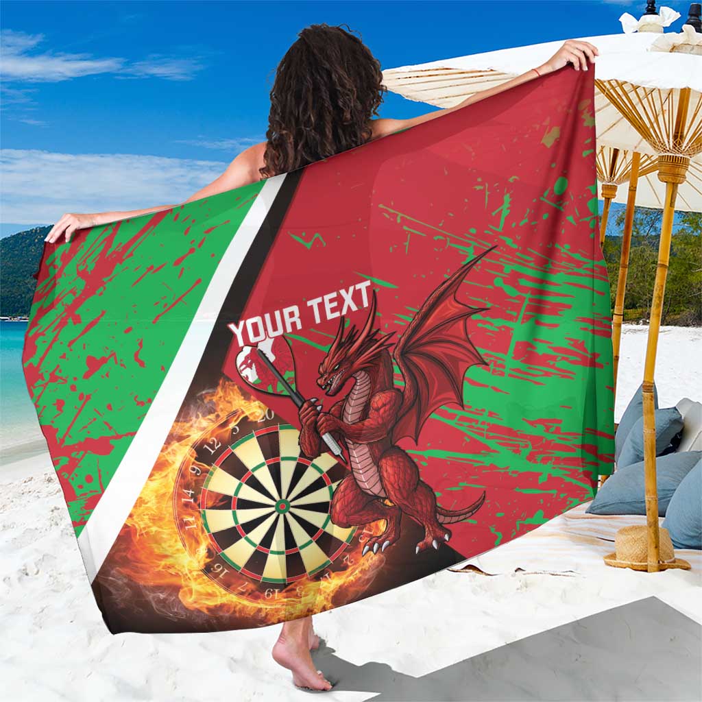 Personalised Wales Darts Sarong Welsh Dragon - Grunge Style - Wonder Print Shop