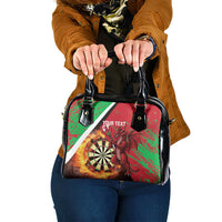 Personalised Wales Darts Shoulder Handbag Welsh Dragon - Grunge Style