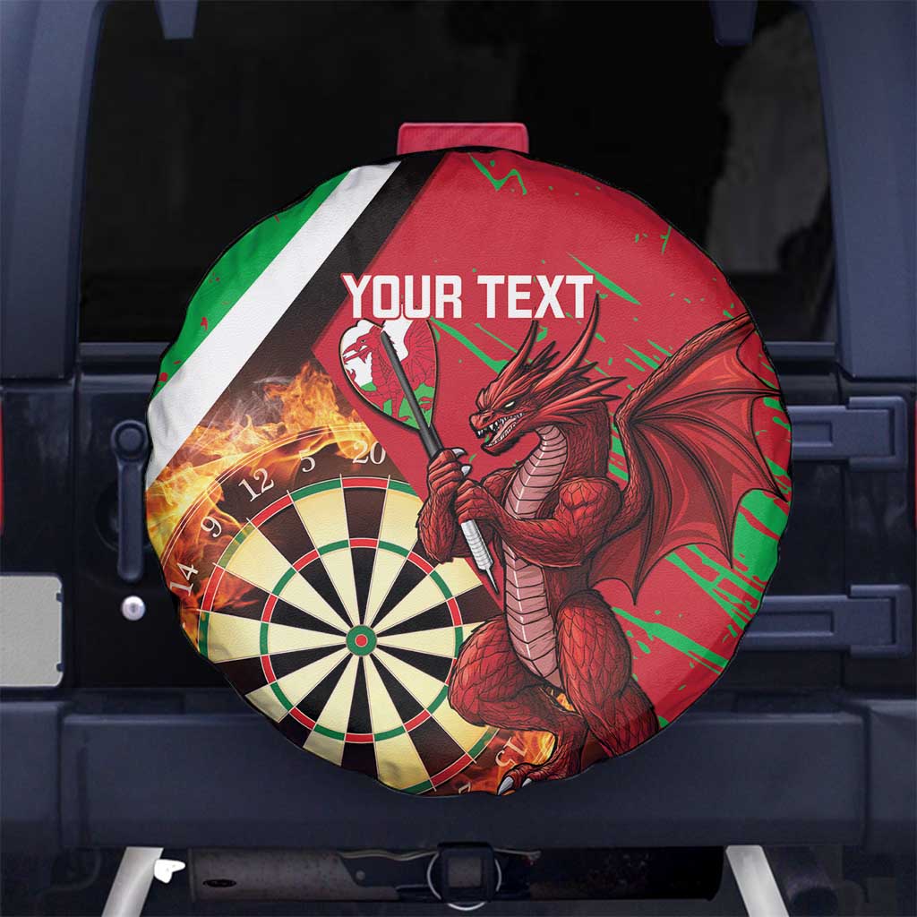 Personalised Wales Darts Spare Tire Cover Welsh Dragon - Grunge Style - Wonder Print Shop