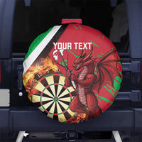 Personalised Wales Darts Spare Tire Cover Welsh Dragon - Grunge Style - Wonder Print Shop
