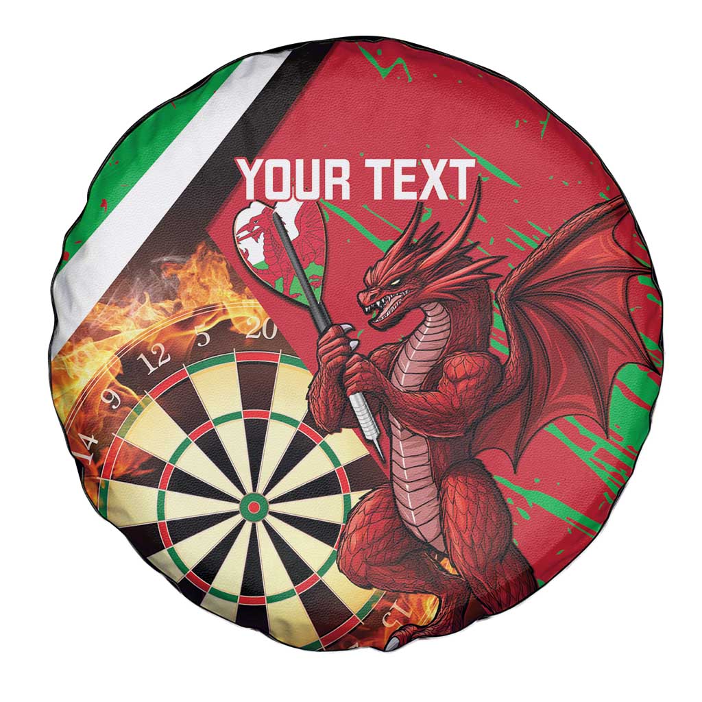 Personalised Wales Darts Spare Tire Cover Welsh Dragon - Grunge Style - Wonder Print Shop