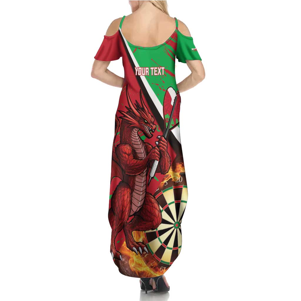 Personalised Wales Darts Summer Maxi Dress Welsh Dragon - Grunge Style - Wonder Print Shop