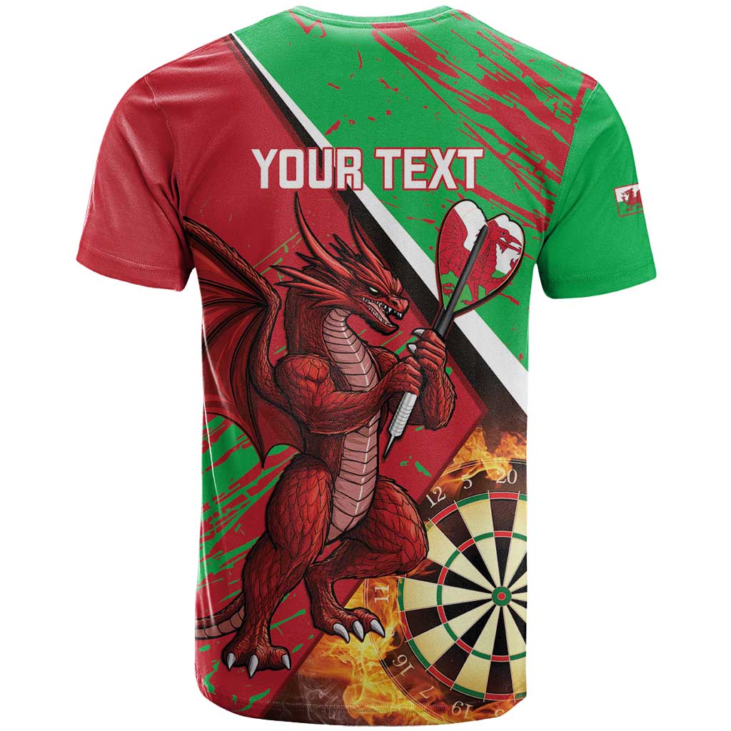 Personalised Wales Darts T Shirt Welsh Dragon - Grunge Style - Wonder Print Shop