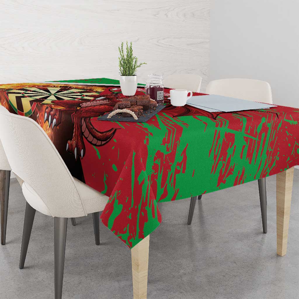 Personalised Wales Darts Tablecloth Welsh Dragon - Grunge Style - Wonder Print Shop