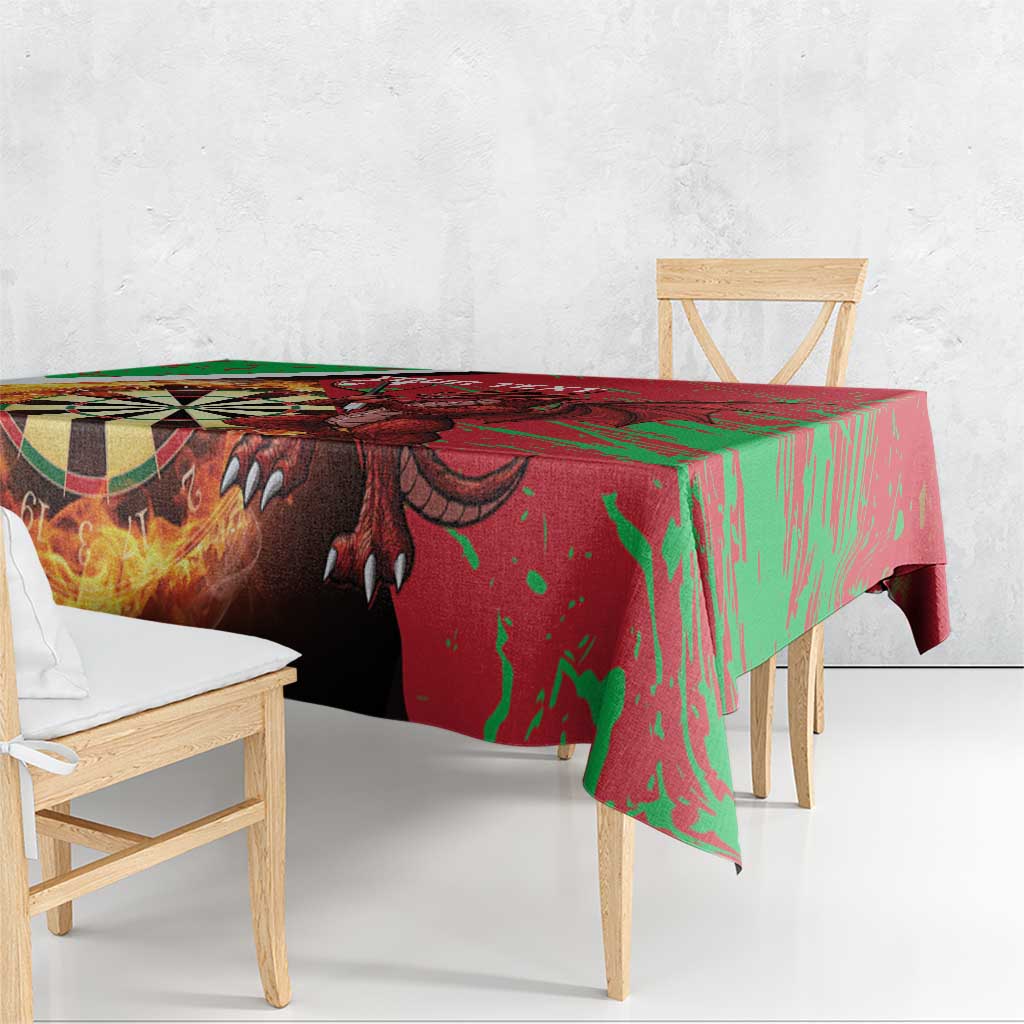 Personalised Wales Darts Tablecloth Welsh Dragon - Grunge Style - Wonder Print Shop
