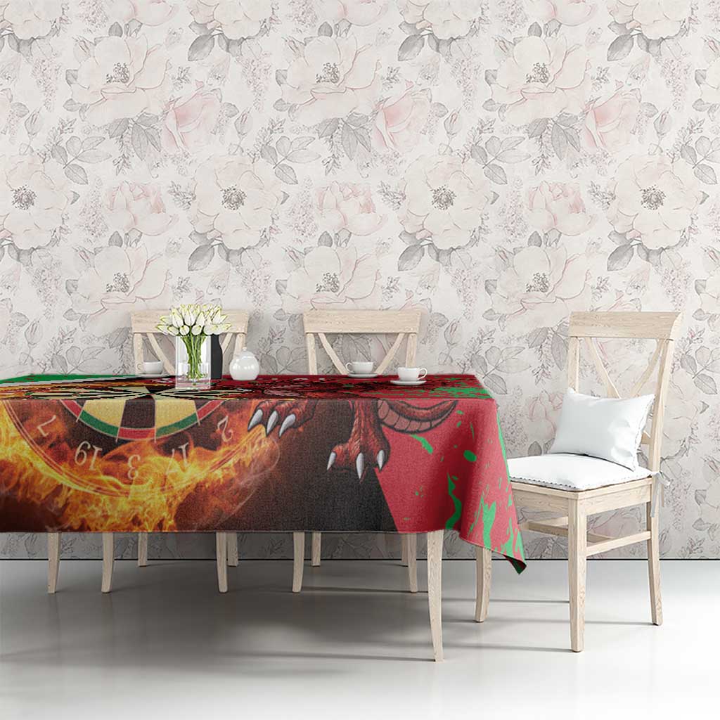Personalised Wales Darts Tablecloth Welsh Dragon - Grunge Style - Wonder Print Shop