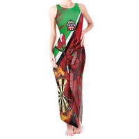 Personalised Wales Darts Tank Maxi Dress Welsh Dragon - Grunge Style - Wonder Print Shop