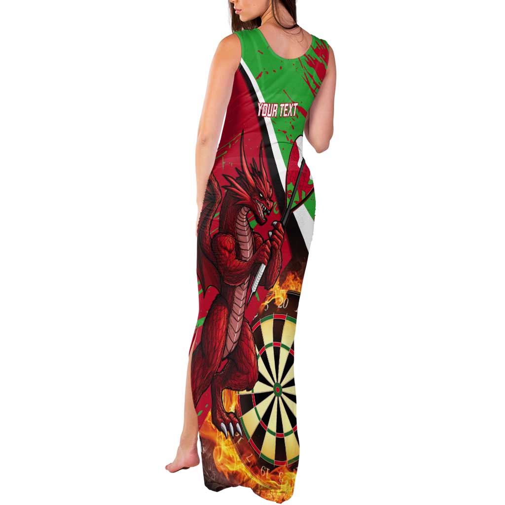 Personalised Wales Darts Tank Maxi Dress Welsh Dragon - Grunge Style - Wonder Print Shop