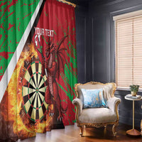 Personalised Wales Darts Window Curtain Welsh Dragon - Grunge Style - Wonder Print Shop