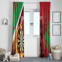 Personalised Wales Darts Window Curtain Welsh Dragon - Grunge Style - Wonder Print Shop