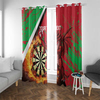 Personalised Wales Darts Window Curtain Welsh Dragon - Grunge Style - Wonder Print Shop