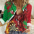 Personalised Wales Darts Women Casual Shirt Welsh Dragon - Grunge Style - Wonder Print Shop
