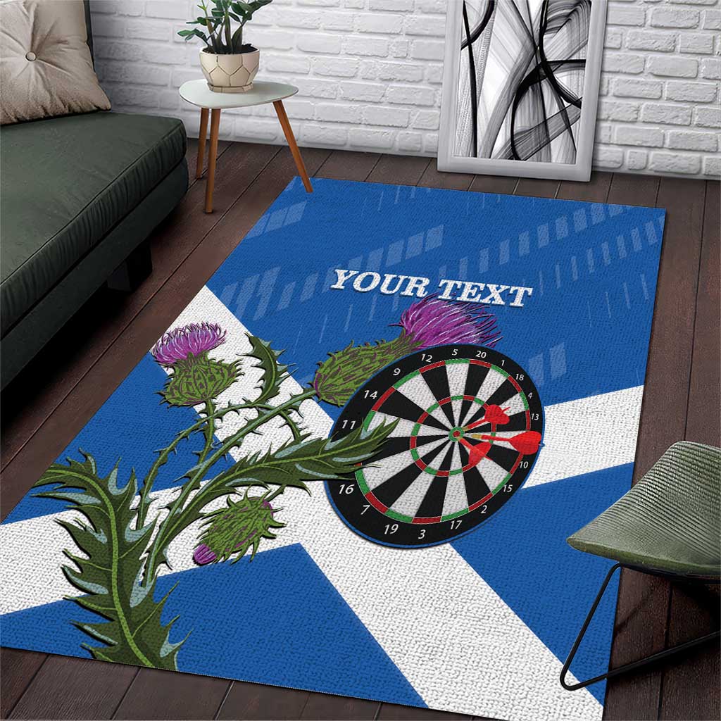 Personalised Scotland Darts Area Rug Scottish Thistle - Flag Style - Wonder Print Shop