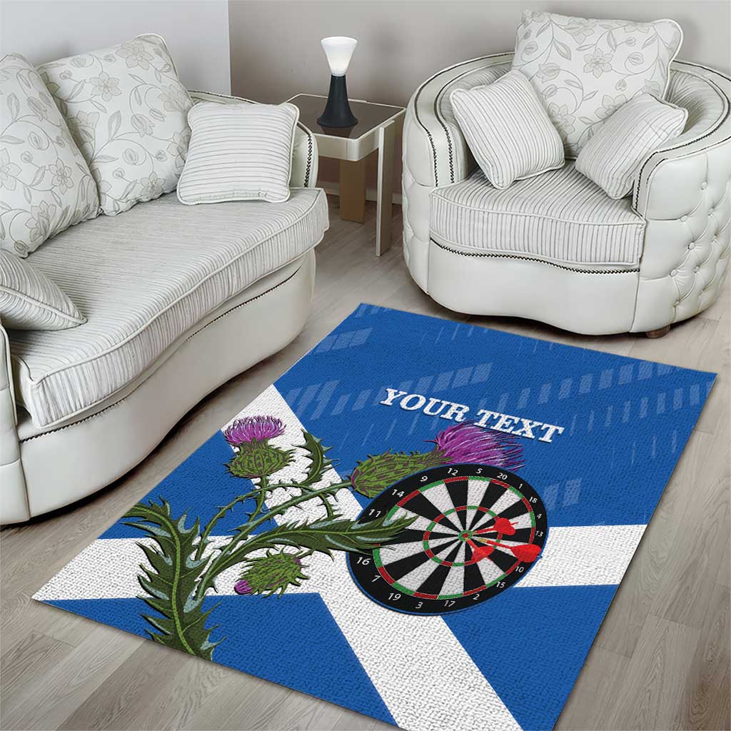 Personalised Scotland Darts Area Rug Scottish Thistle - Flag Style - Wonder Print Shop