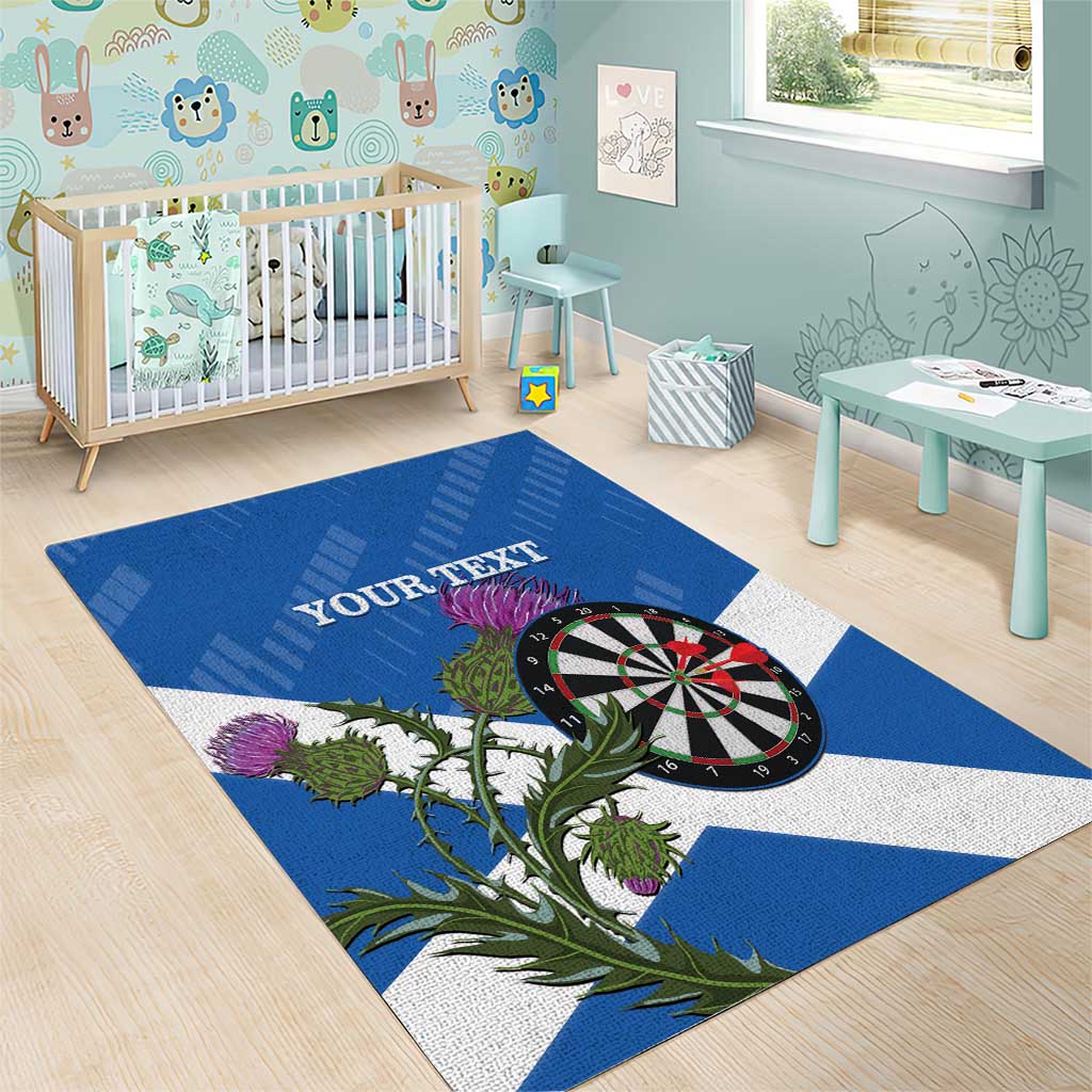 Personalised Scotland Darts Area Rug Scottish Thistle - Flag Style - Wonder Print Shop