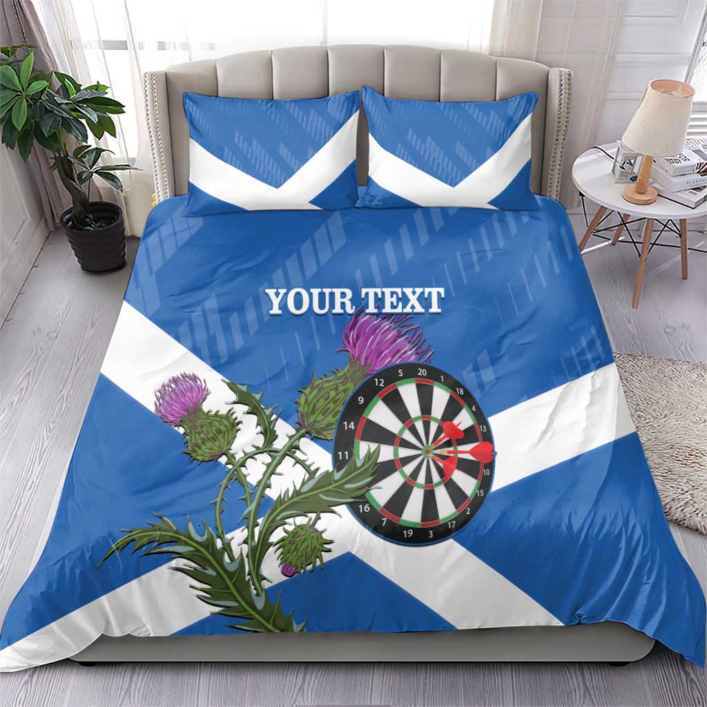 Personalised Scotland Darts Bedding Set Scottish Thistle - Flag Style - Wonder Print Shop