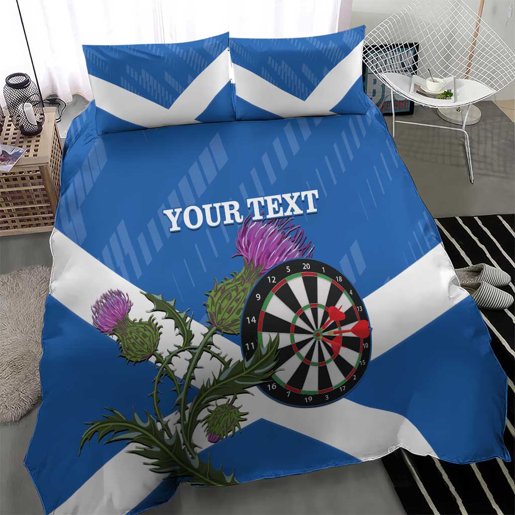 Personalised Scotland Darts Bedding Set Scottish Thistle - Flag Style - Wonder Print Shop