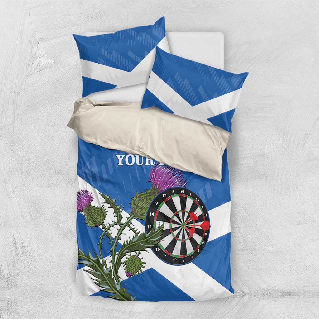 Personalised Scotland Darts Bedding Set Scottish Thistle - Flag Style - Wonder Print Shop