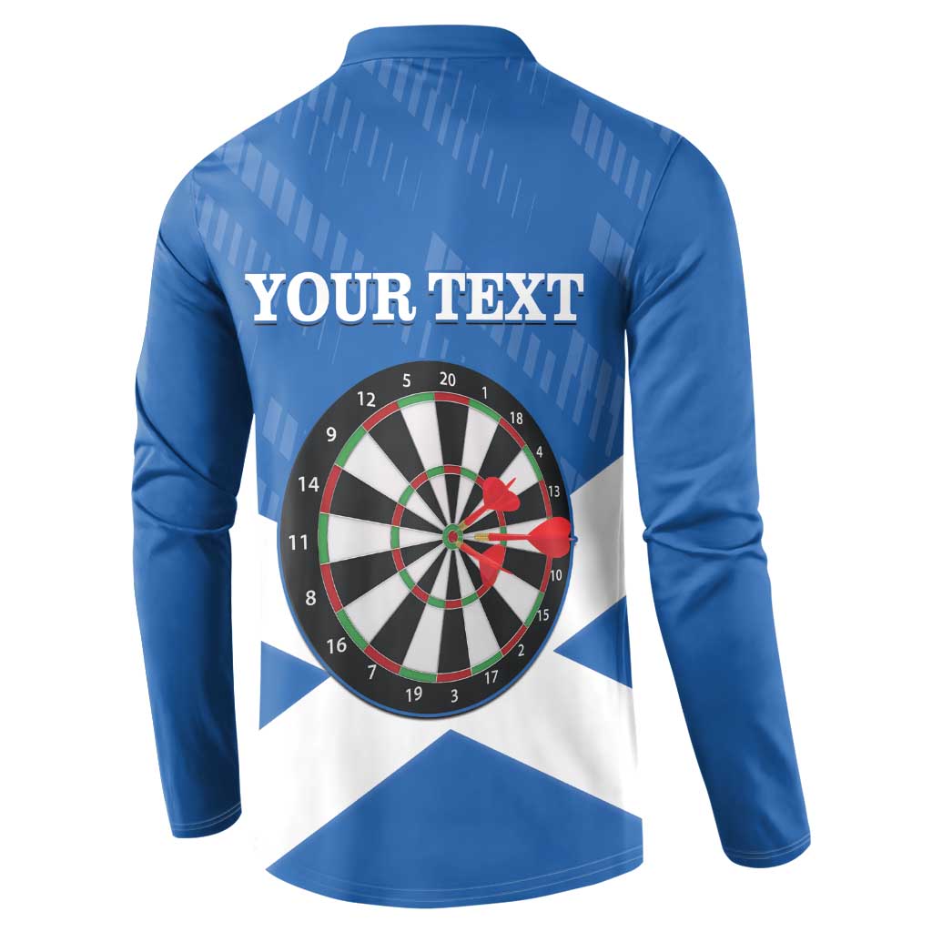 Personalised Scotland Darts Button Sweatshirt Scottish Thistle - Flag Style - Wonder Print Shop