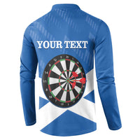 Personalised Scotland Darts Button Sweatshirt Scottish Thistle - Flag Style - Wonder Print Shop
