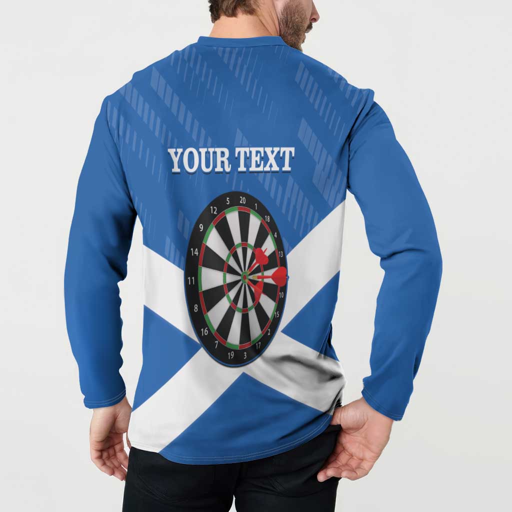 Personalised Scotland Darts Button Sweatshirt Scottish Thistle - Flag Style - Wonder Print Shop