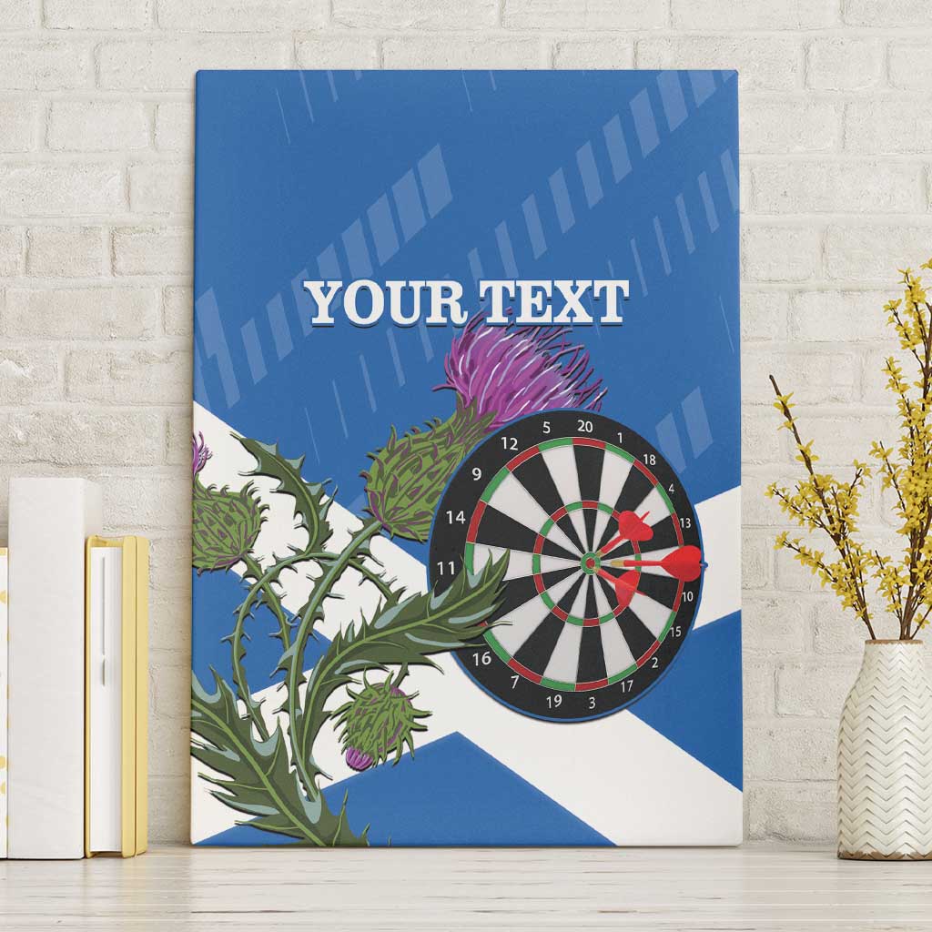 Personalised Scotland Darts Canvas Wall Art Scottish Thistle - Flag Style - Wonder Print Shop