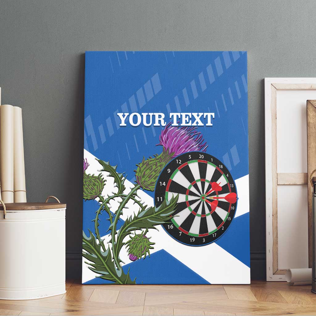 Personalised Scotland Darts Canvas Wall Art Scottish Thistle - Flag Style - Wonder Print Shop
