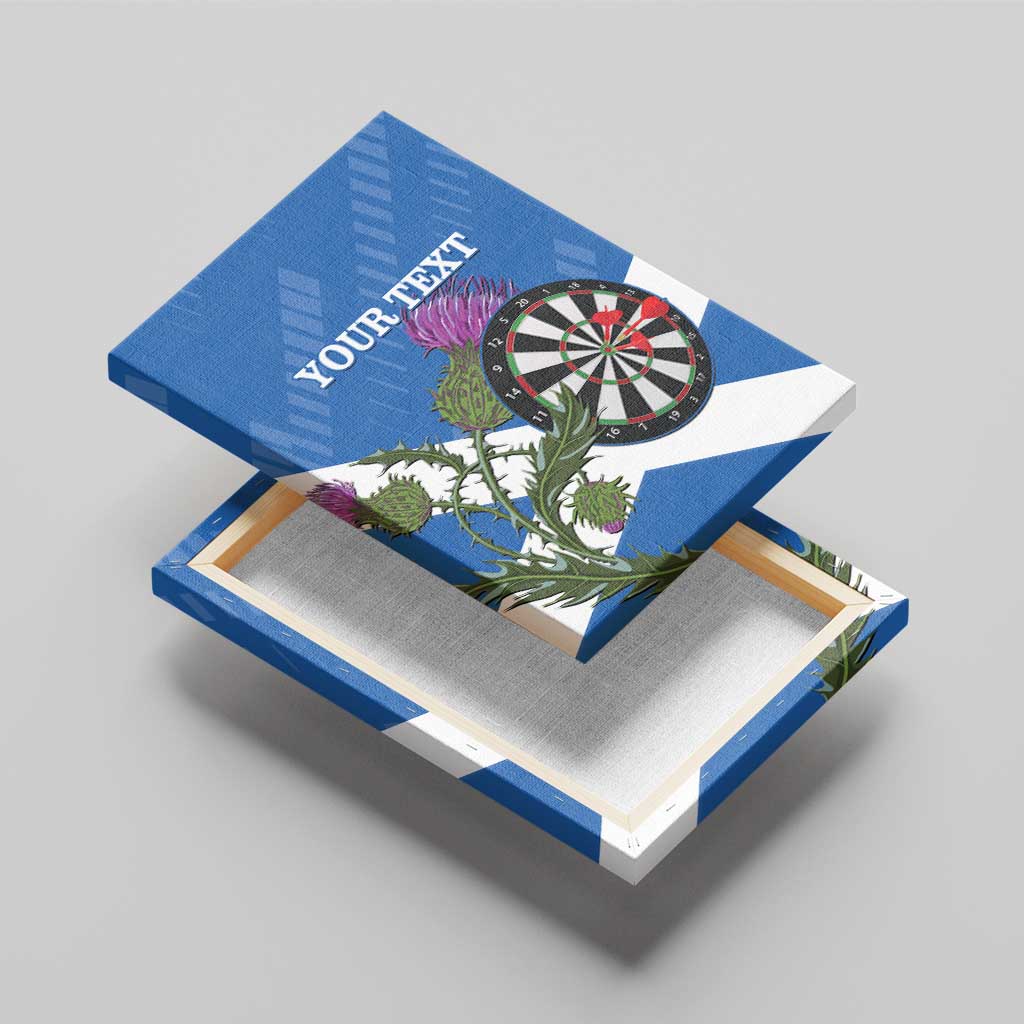 Personalised Scotland Darts Canvas Wall Art Scottish Thistle - Flag Style - Wonder Print Shop