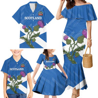 Personalised Scotland Darts Family Matching Mermaid Dress and Hawaiian Shirt Scottish Thistle - Flag Style - Wonder Print Shop