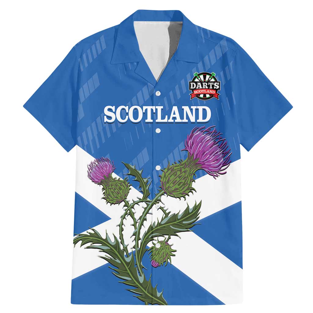 Personalised Scotland Darts Family Matching Mermaid Dress and Hawaiian Shirt Scottish Thistle - Flag Style - Wonder Print Shop