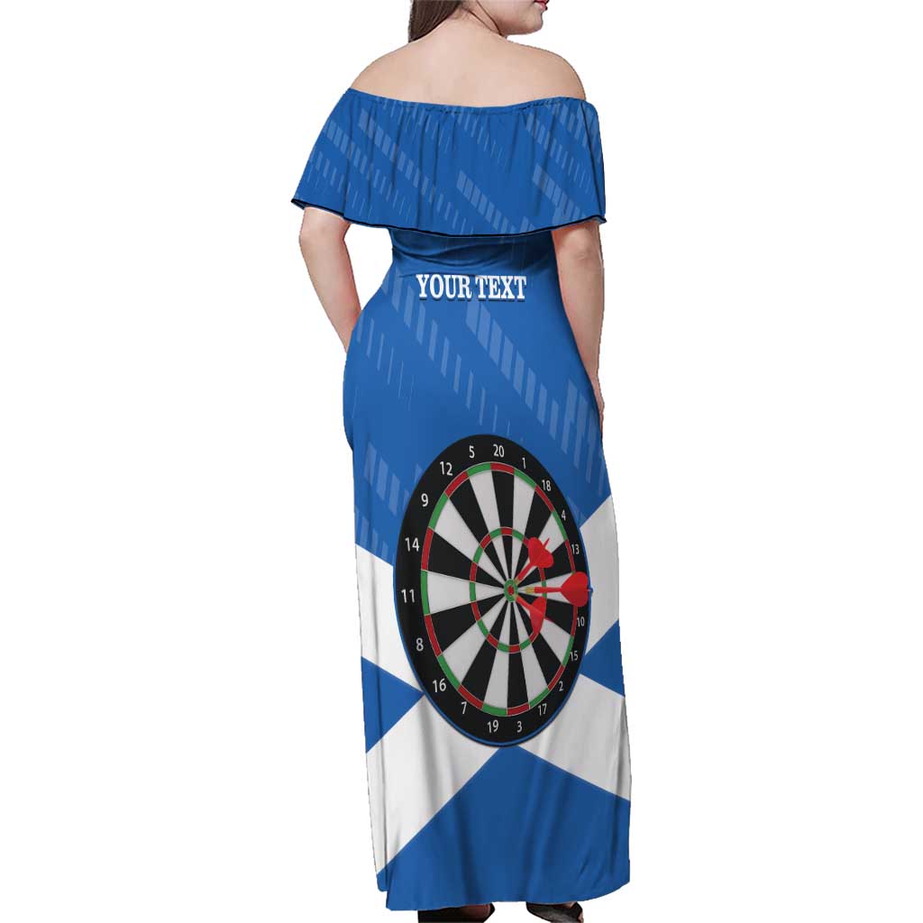 Personalised Scotland Darts Family Matching Off Shoulder Maxi Dress and Hawaiian Shirt Scottish Thistle - Flag Style - Wonder Print Shop