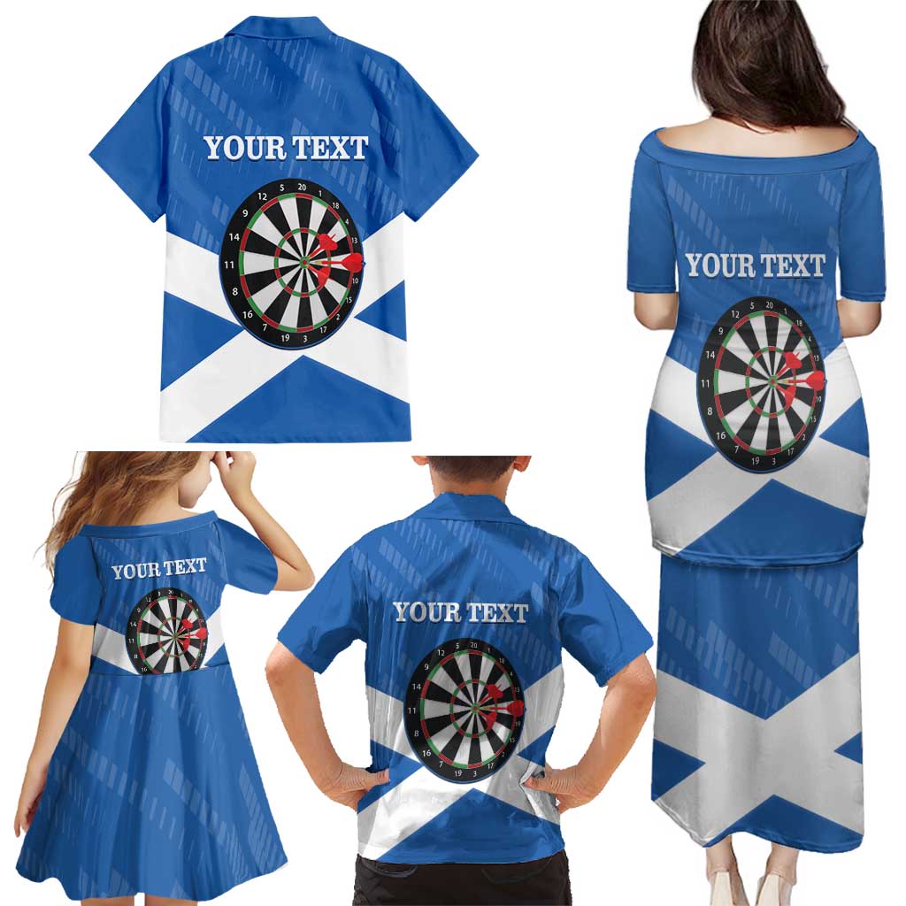 Personalised Scotland Darts Family Matching Puletasi and Hawaiian Shirt Scottish Thistle - Flag Style - Wonder Print Shop