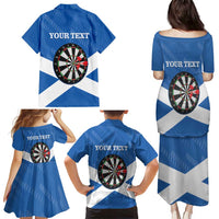 Personalised Scotland Darts Family Matching Puletasi and Hawaiian Shirt Scottish Thistle - Flag Style - Wonder Print Shop