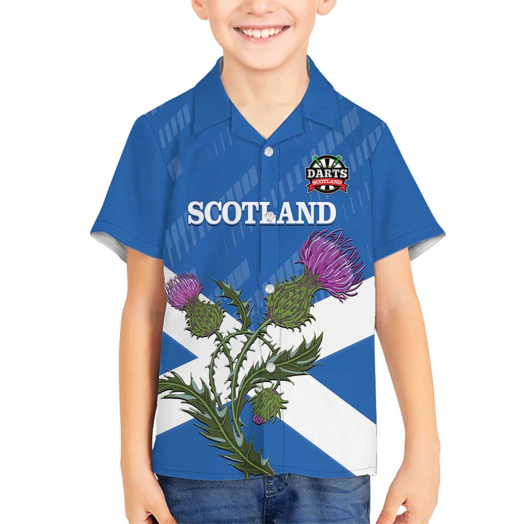 Personalised Scotland Darts Family Matching Puletasi and Hawaiian Shirt Scottish Thistle - Flag Style - Wonder Print Shop