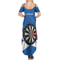 Personalised Scotland Darts Family Matching Summer Maxi Dress and Hawaiian Shirt Scottish Thistle - Flag Style - Wonder Print Shop