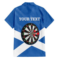 Personalised Scotland Darts Hawaiian Shirt Scottish Thistle - Flag Style - Wonder Print Shop