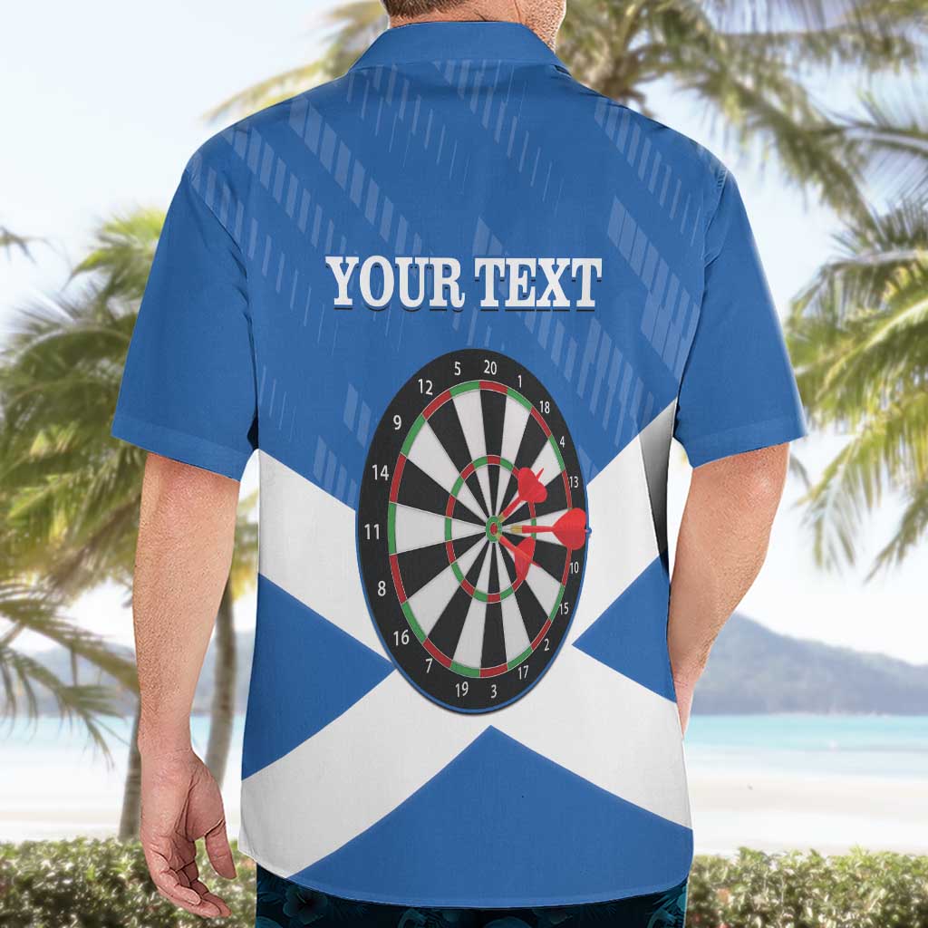 Personalised Scotland Darts Hawaiian Shirt Scottish Thistle - Flag Style - Wonder Print Shop