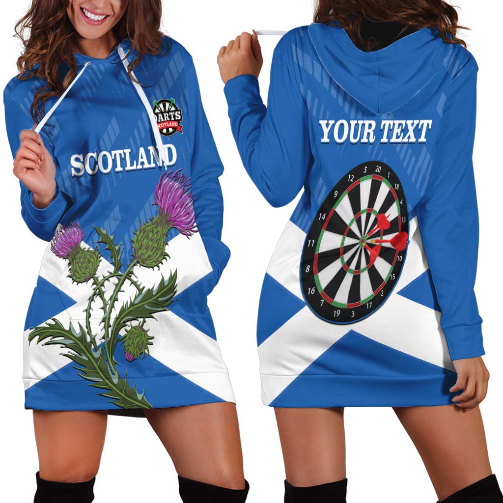 Personalised Scotland Darts Hoodie Dress Scottish Thistle - Flag Style - Wonder Print Shop