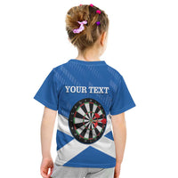 Personalised Scotland Darts Kid T Shirt Scottish Thistle - Flag Style - Wonder Print Shop