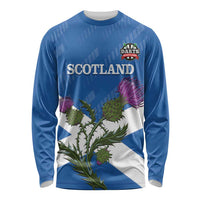 Personalised Scotland Darts Long Sleeve Shirt Scottish Thistle - Flag Style - Wonder Print Shop