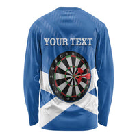 Personalised Scotland Darts Long Sleeve Shirt Scottish Thistle - Flag Style - Wonder Print Shop