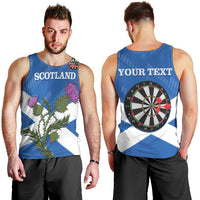 Personalised Scotland Darts Men Tank Top Scottish Thistle - Flag Style - Wonder Print Shop