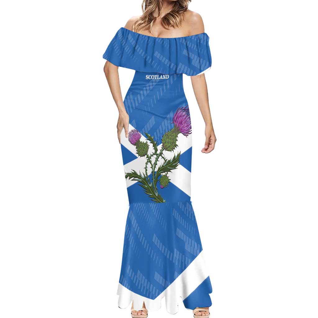 Personalised Scotland Darts Mermaid Dress Scottish Thistle - Flag Style - Wonder Print Shop