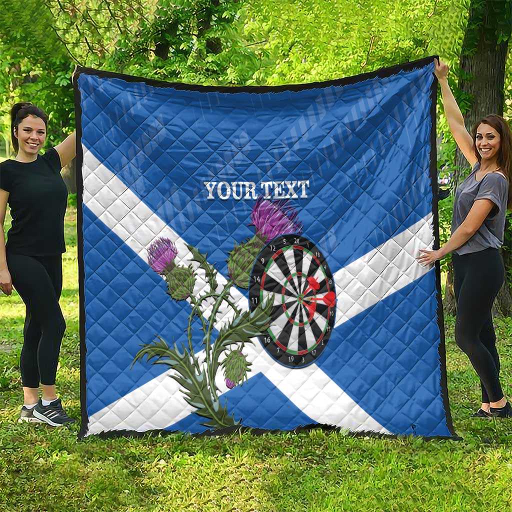 Personalised Scotland Darts Quilt Scottish Thistle - Flag Style - Wonder Print Shop