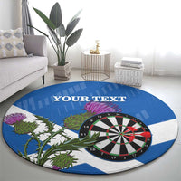 Personalised Scotland Darts Round Carpet Scottish Thistle - Flag Style