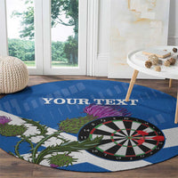 Personalised Scotland Darts Round Carpet Scottish Thistle - Flag Style